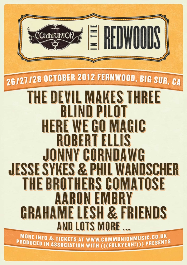 Festival poster for Communion in the Redwoods October 2012